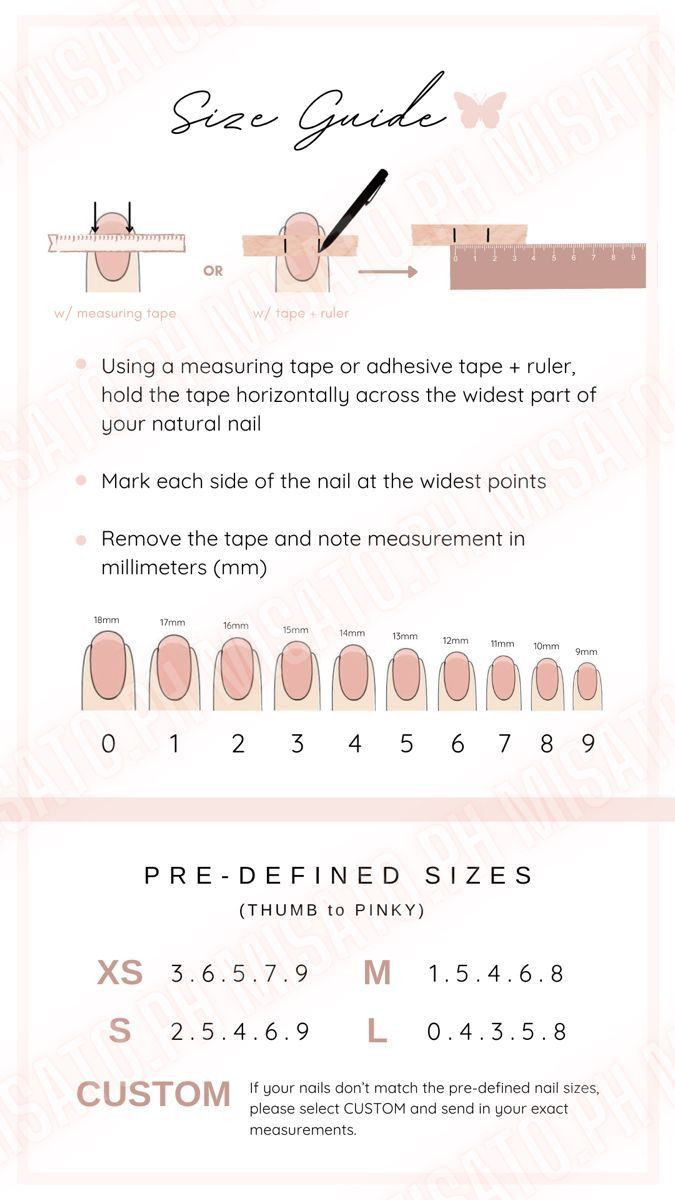 sample press on nail sizing chart template