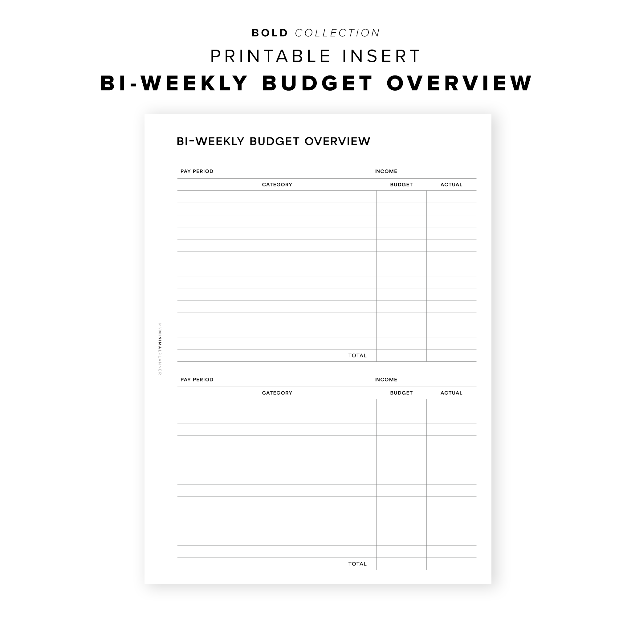 sample bi weekly budget template