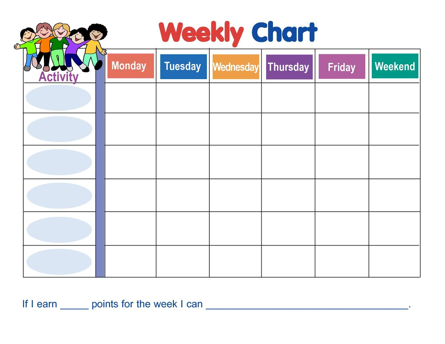 sample weekly behavior chart template