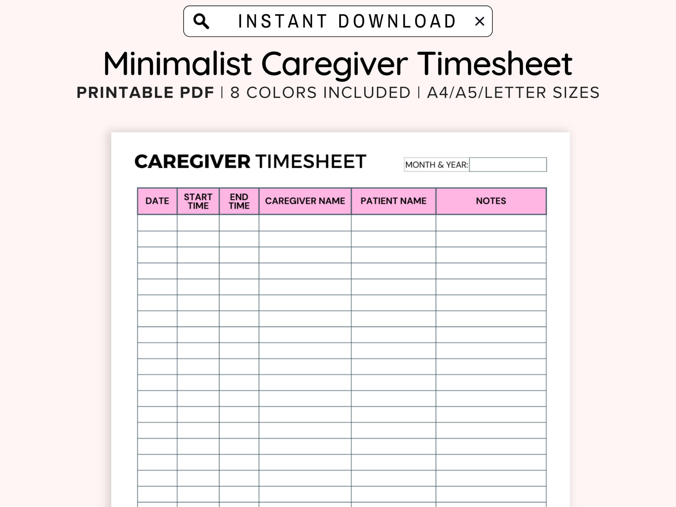 sample caregiver timesheet template