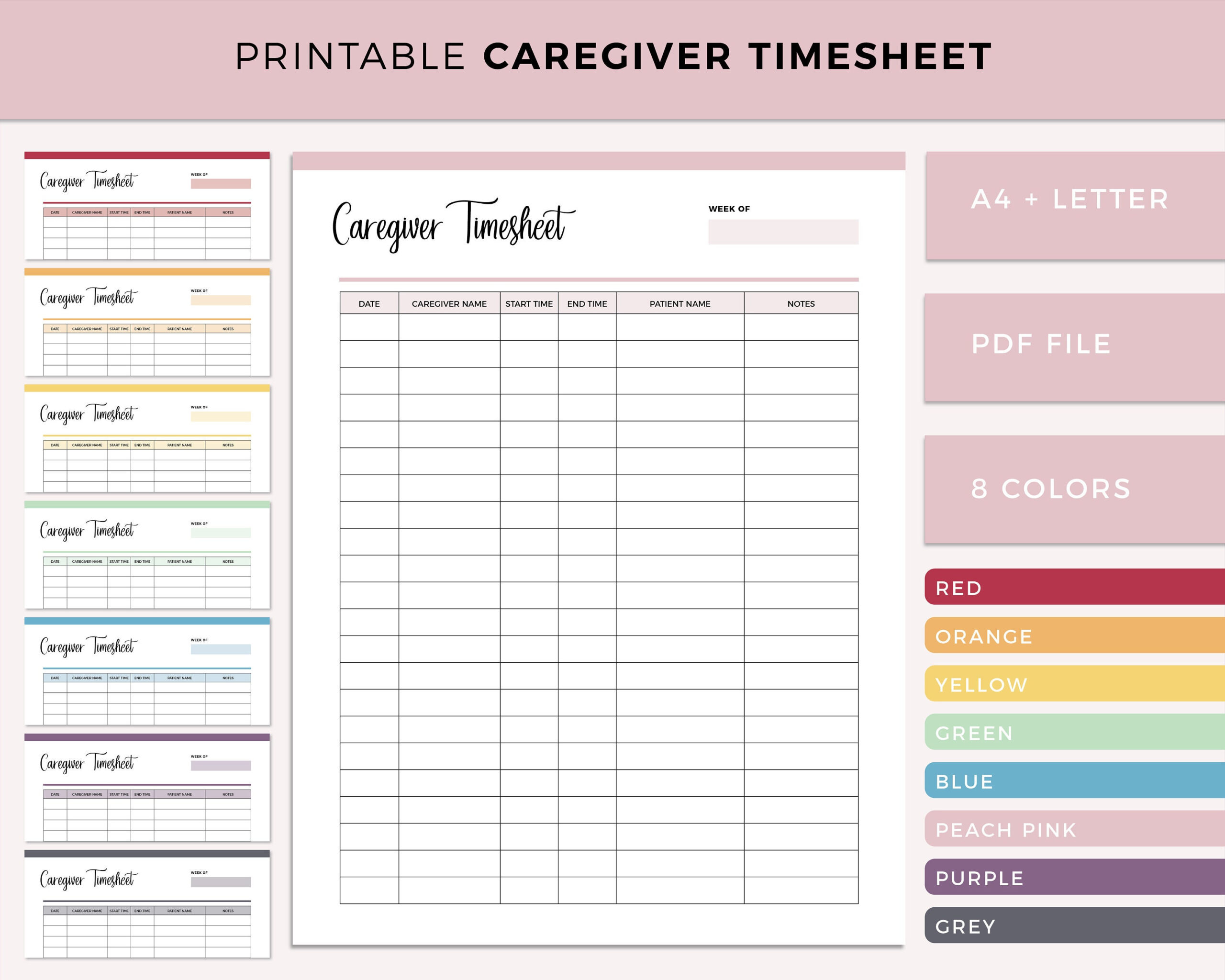 sample caregiver timesheet template