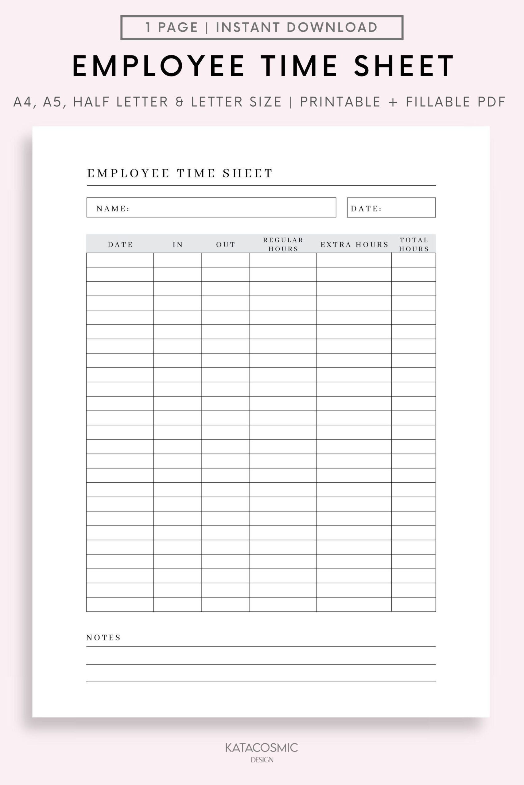 sample fillable timesheet template