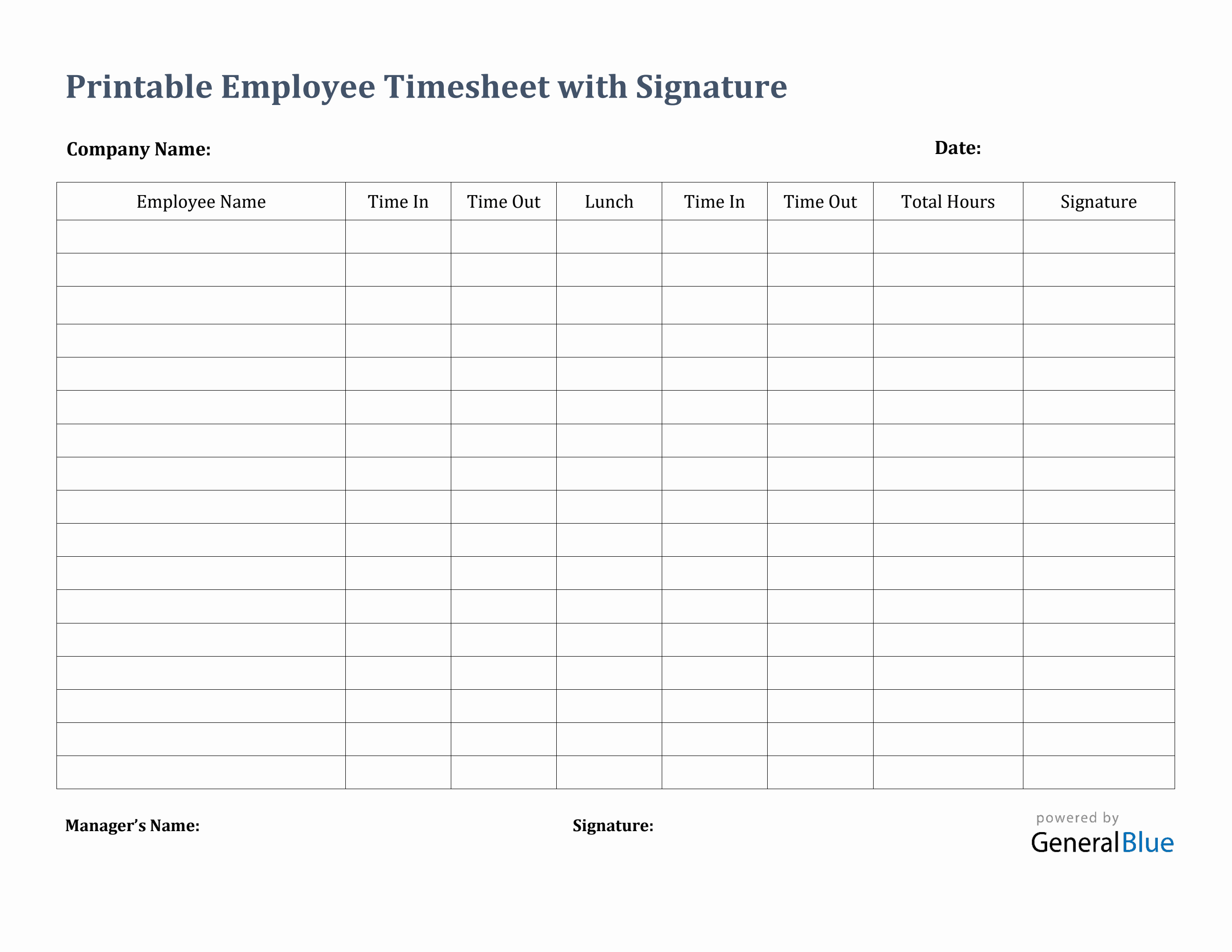 sample employment timesheet template