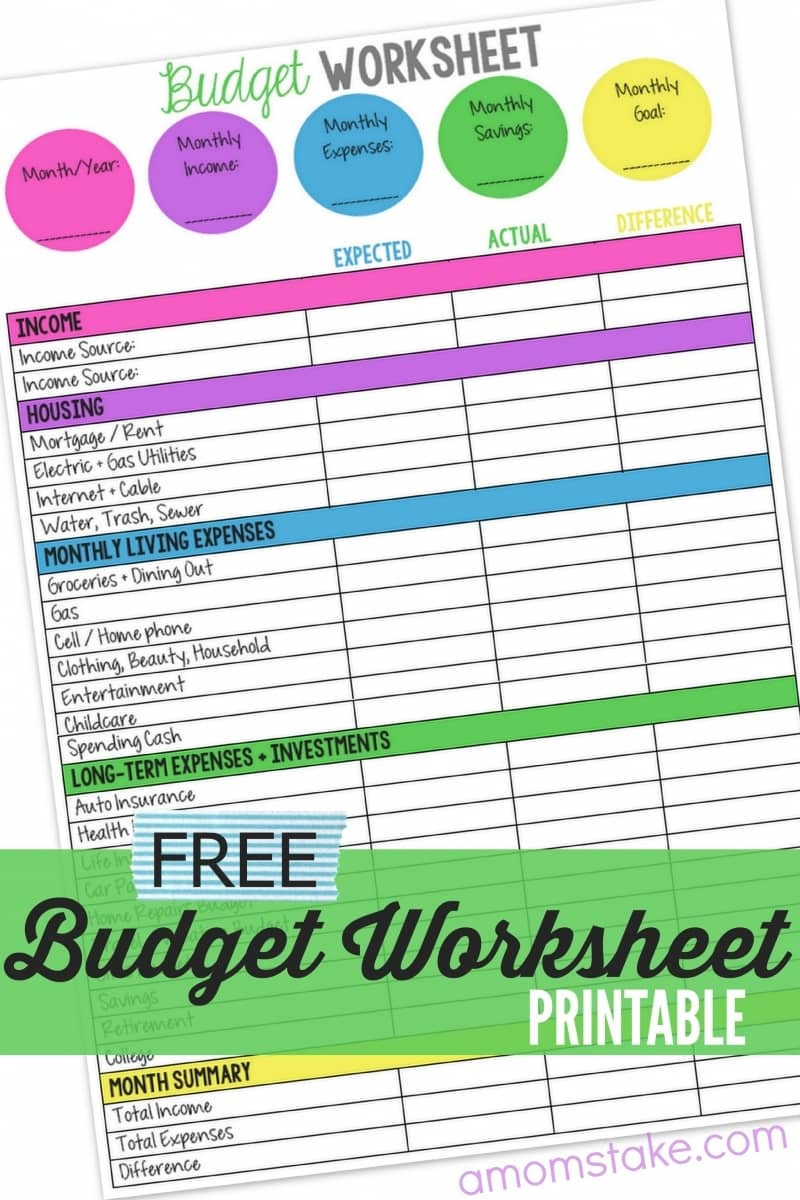 sample family budget template