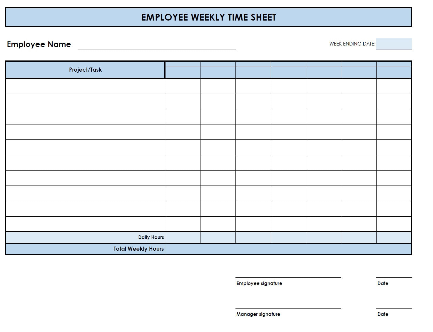 sample daily timesheet with tasks template