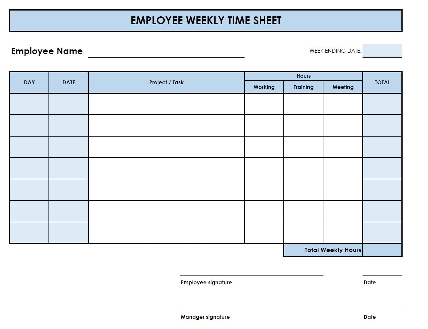 sample task timesheet template