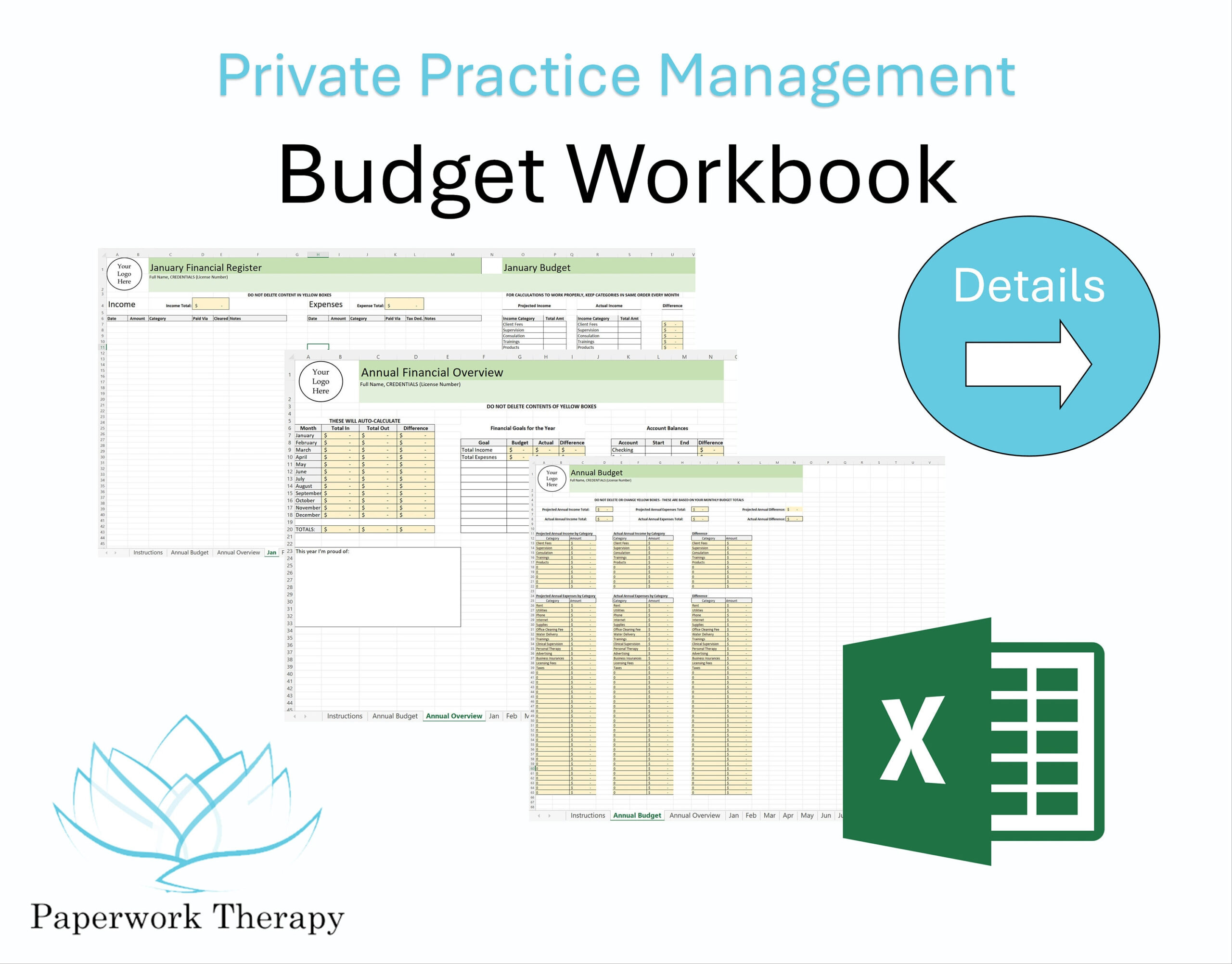 sample private practice budget template