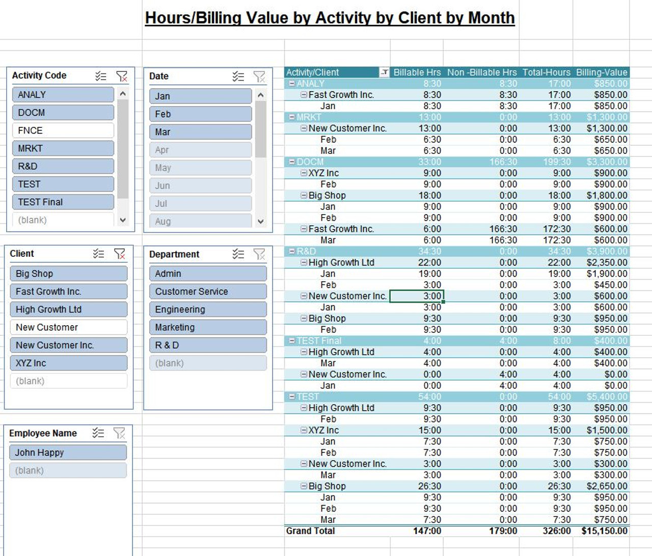 sample billing timesheet template