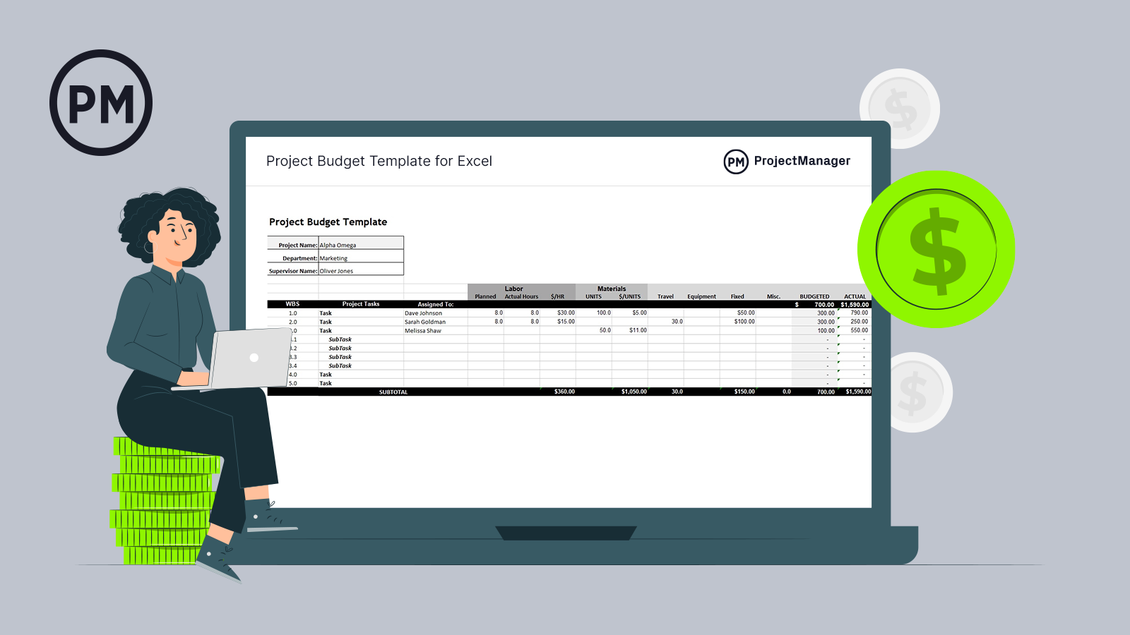 sample project manager budget template