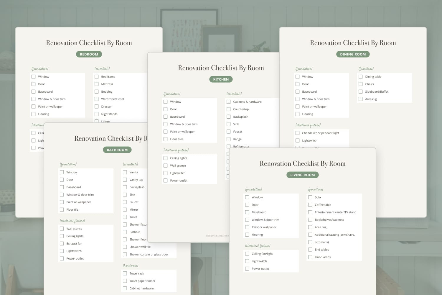 sample Home Renovation Checklist Template