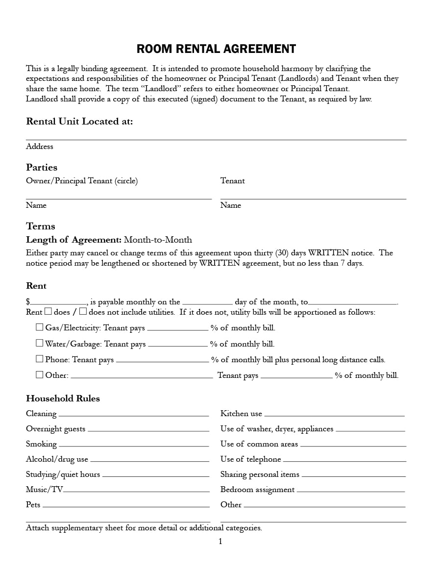 room rental agreement 04