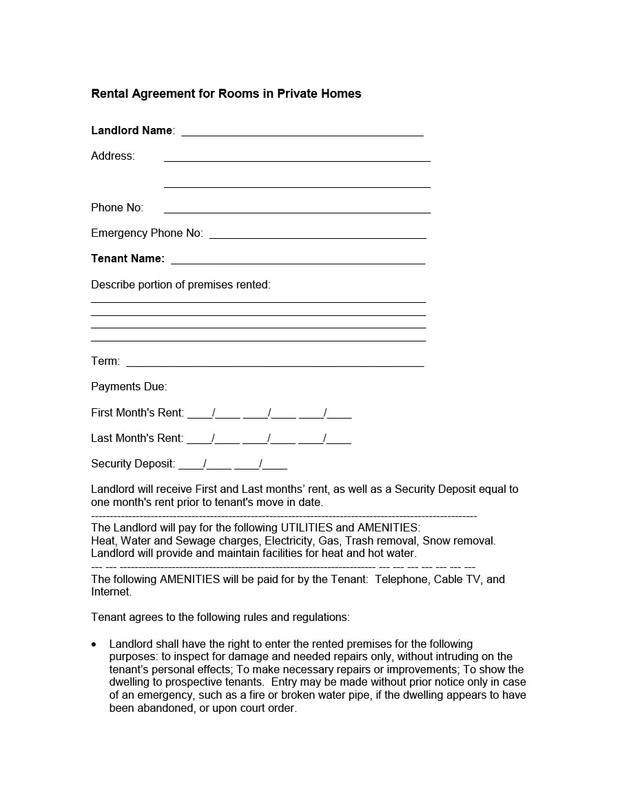 room rental agreement 15