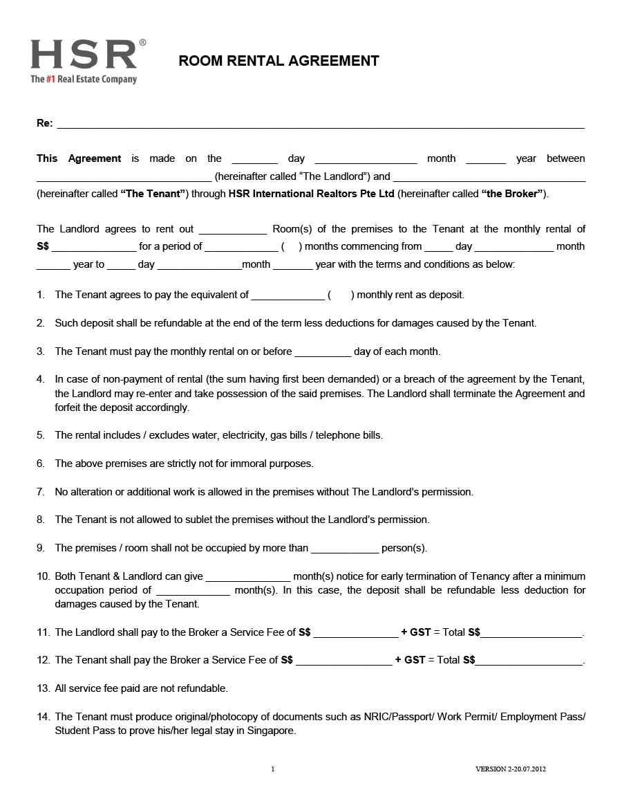 room rental agreement 21