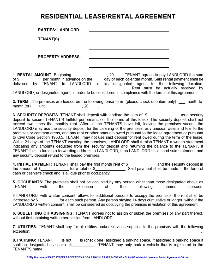 room rental agreement 24