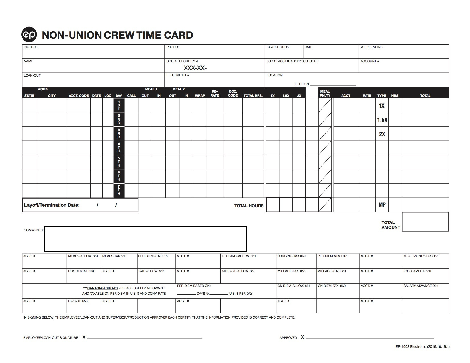 sample crew timesheet template