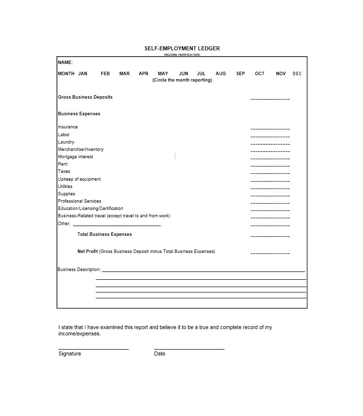 self employment ledger template 09