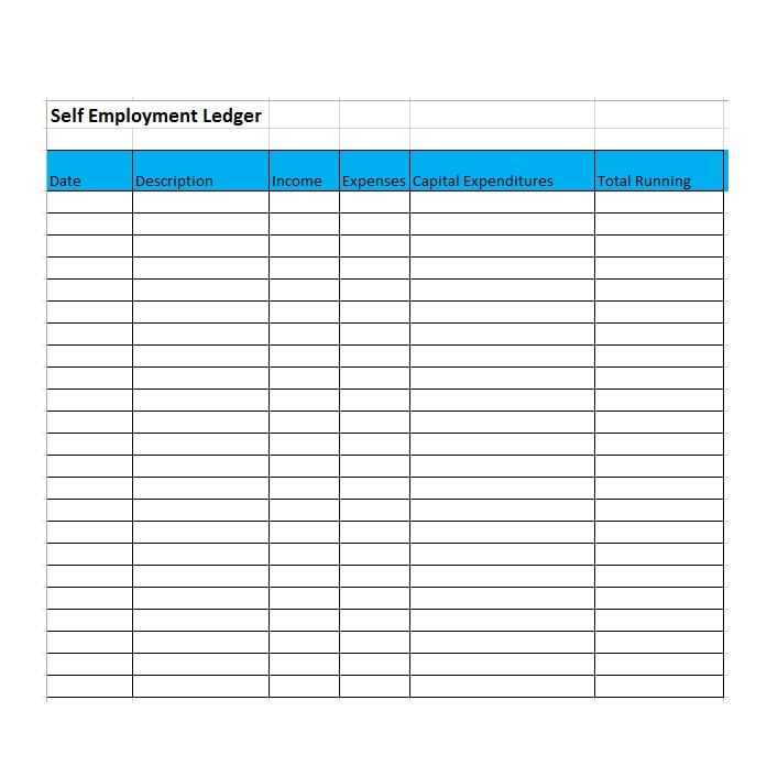 self employment ledger template 16