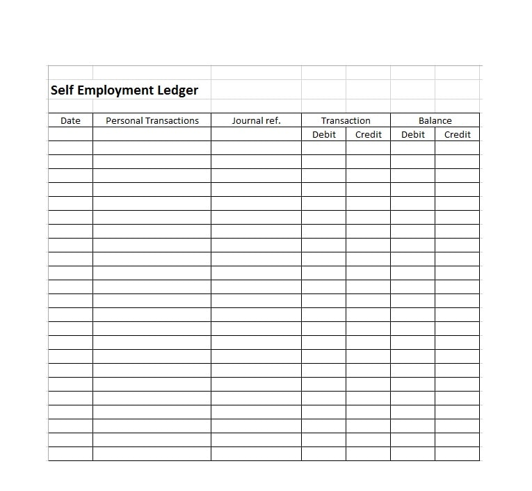 self employment ledger template 18