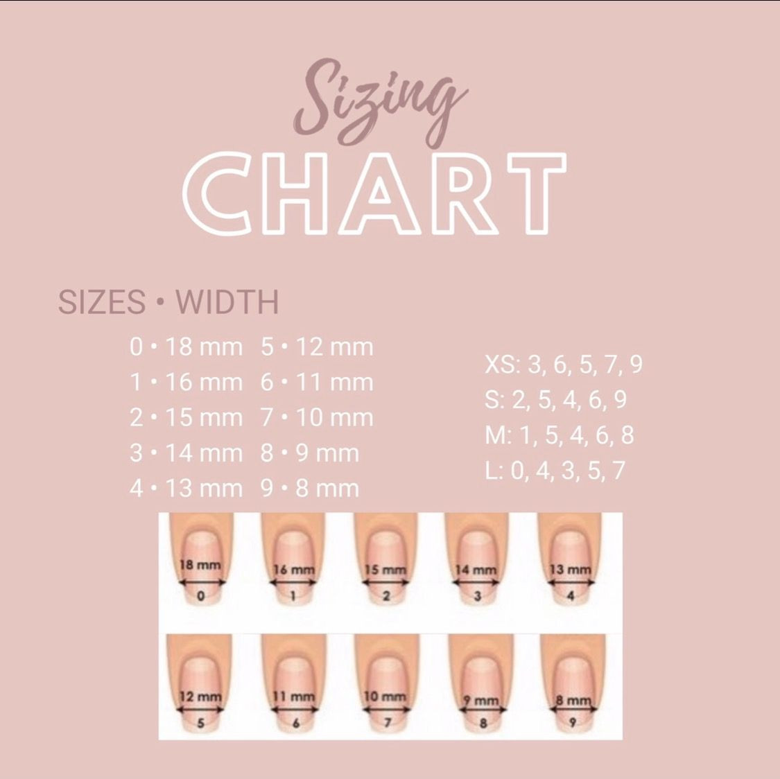 sample press on nail sizing chart template