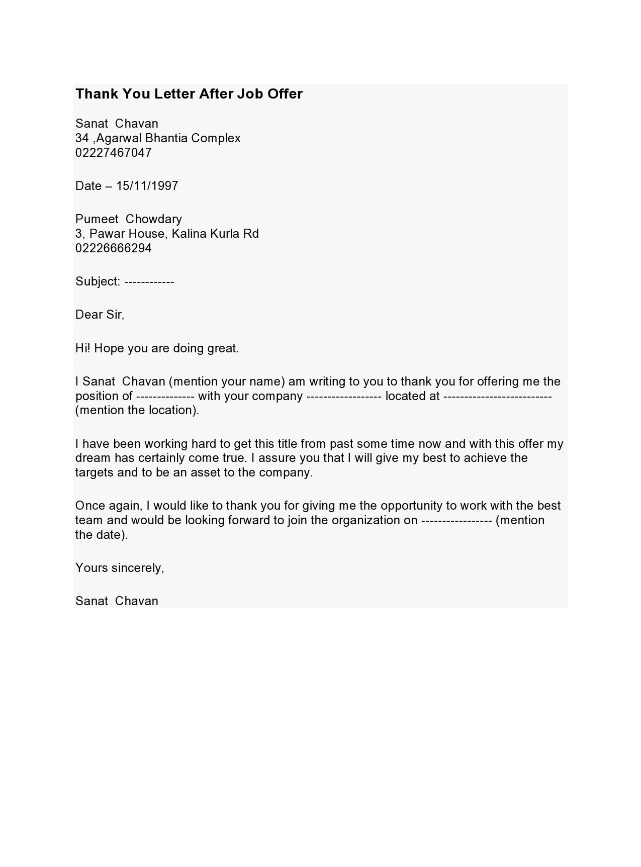 thank you letter for job offer 15