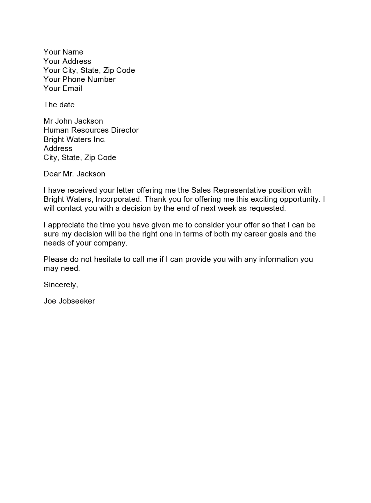 thank you letter for job offer 27