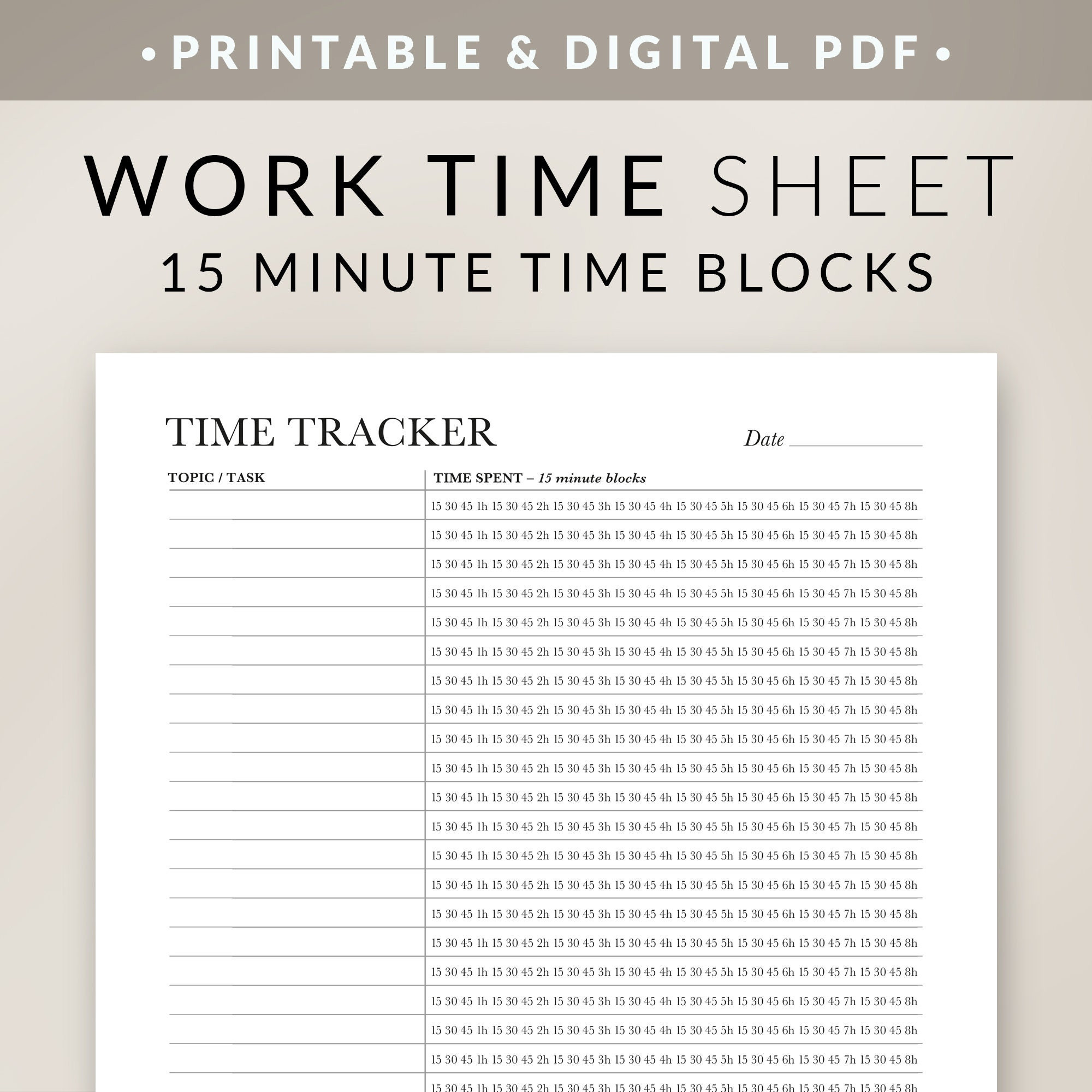 sample 15 minute timesheet template