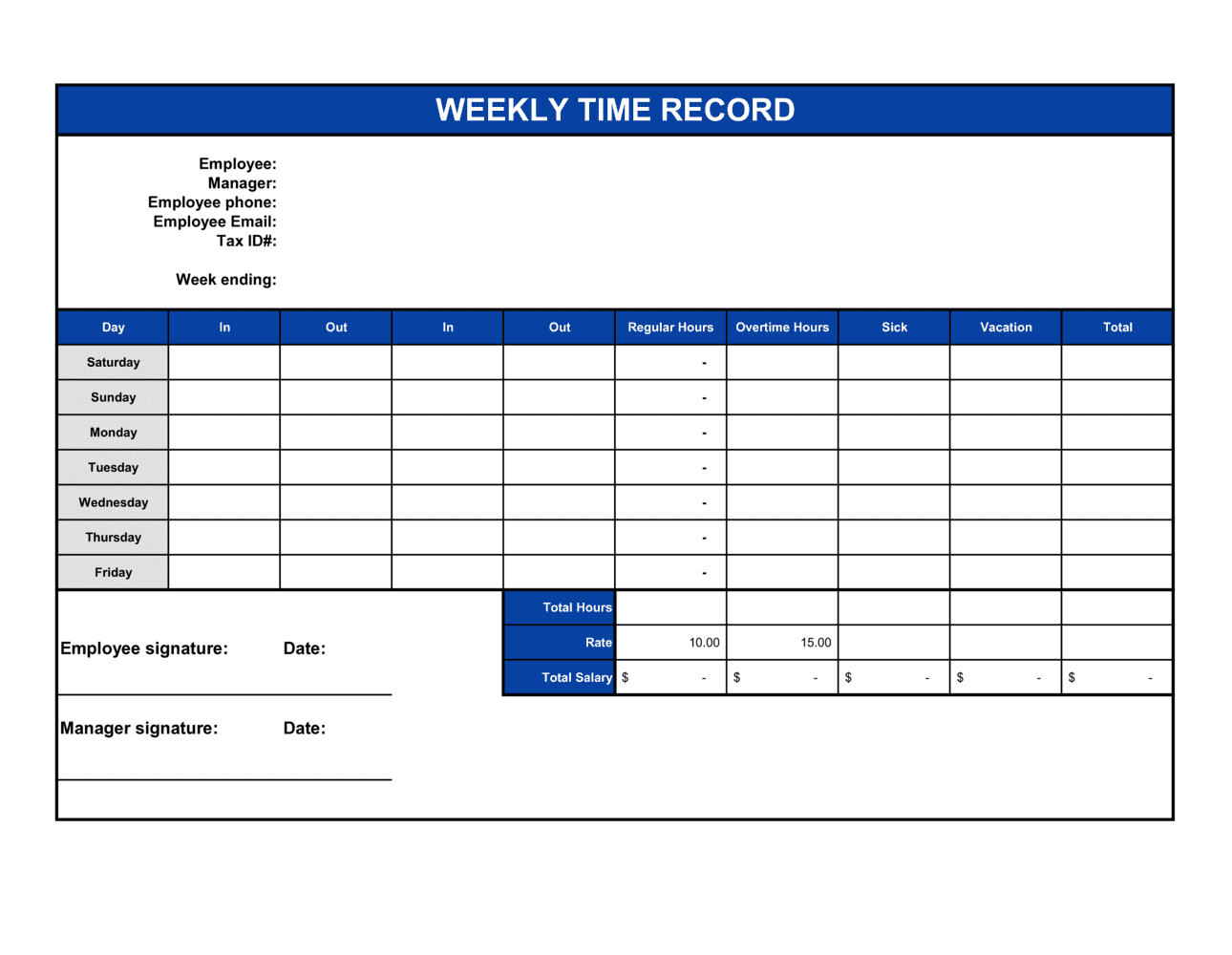 sample business timesheet template