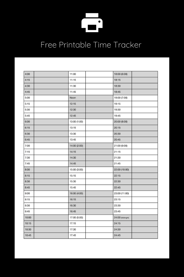 sample 15 minute timesheet template