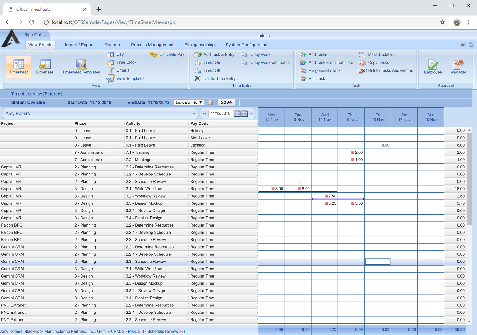 sample timesheet with tasks template