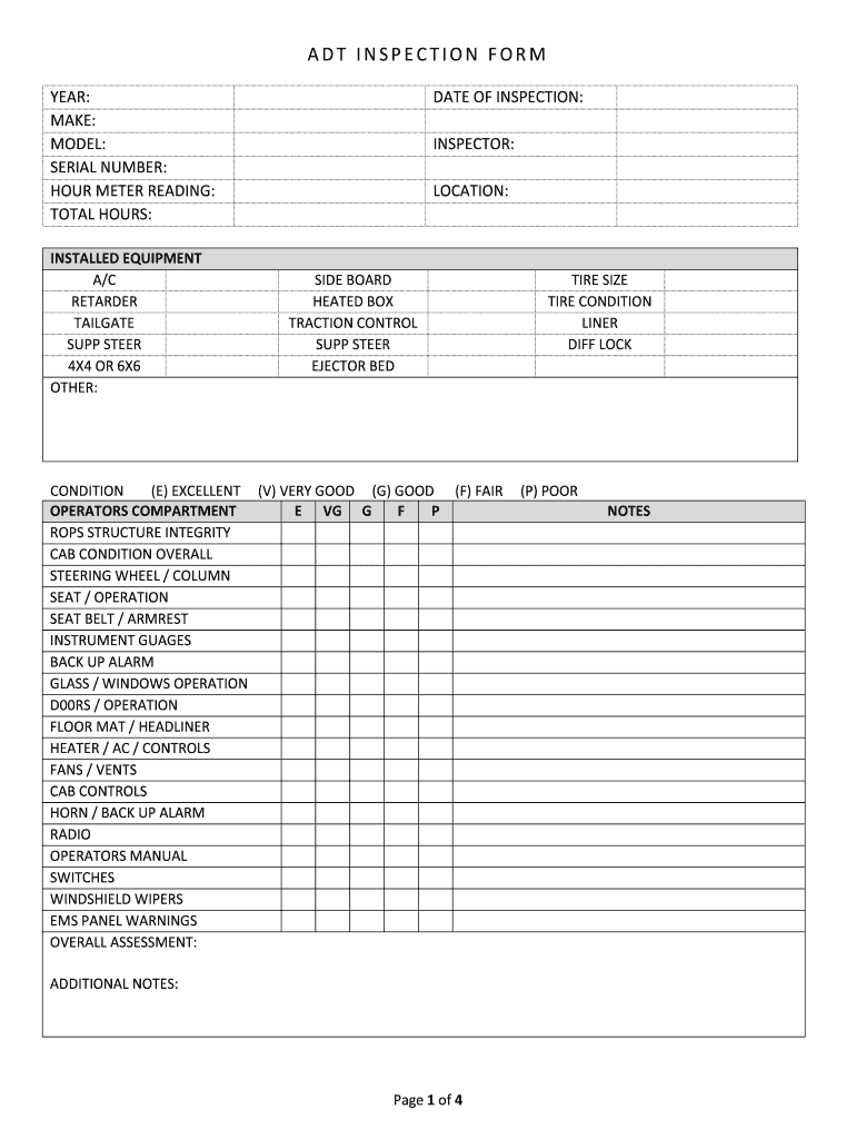 sample Truck Maintenance Checklist Template