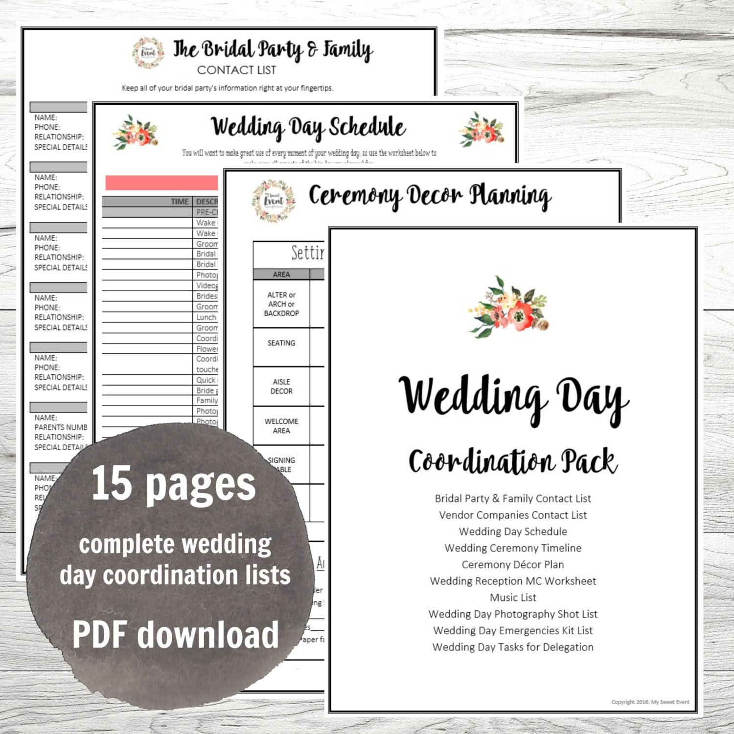 sample Wedding Coordinator Checklist Template