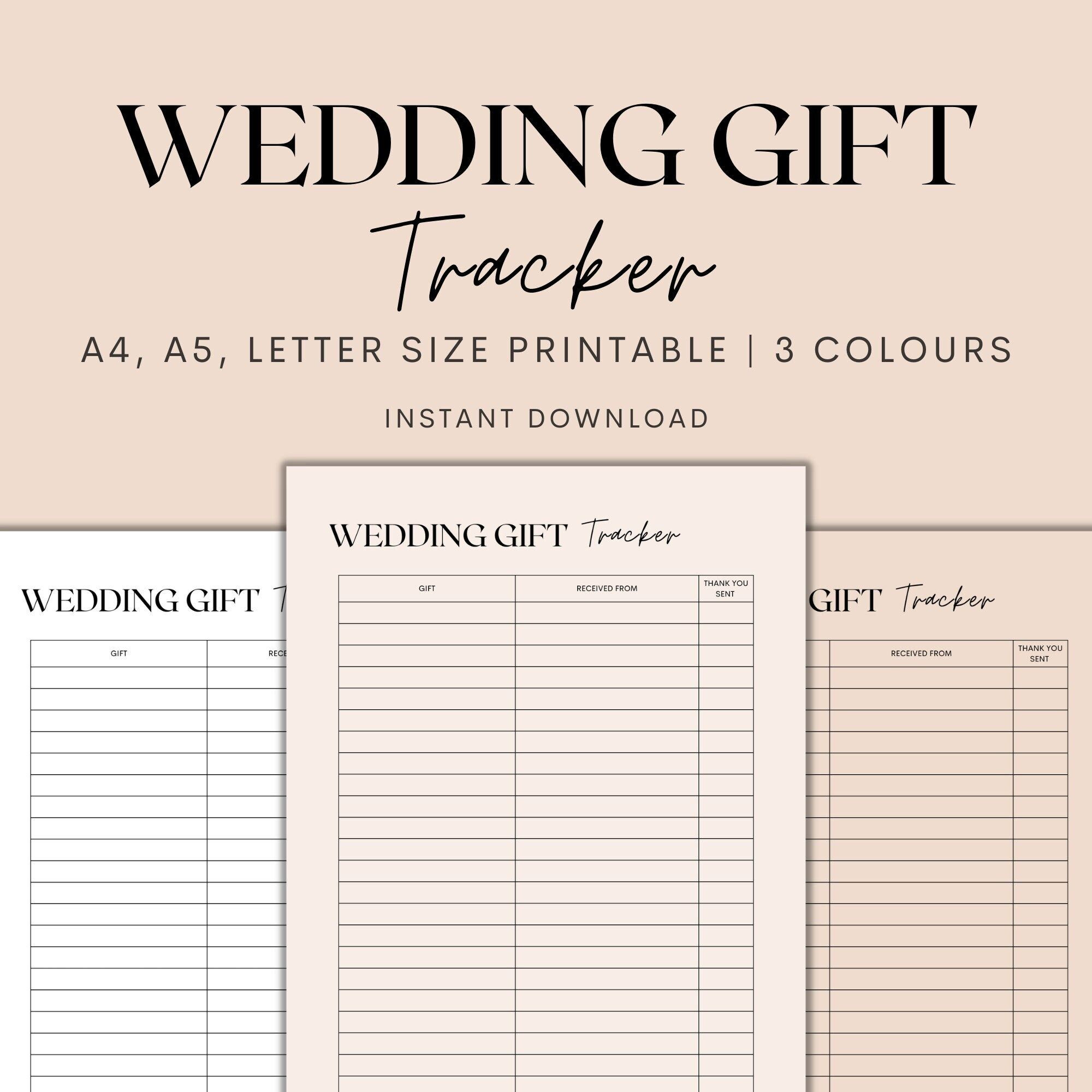 sample Wedding Gift List Template