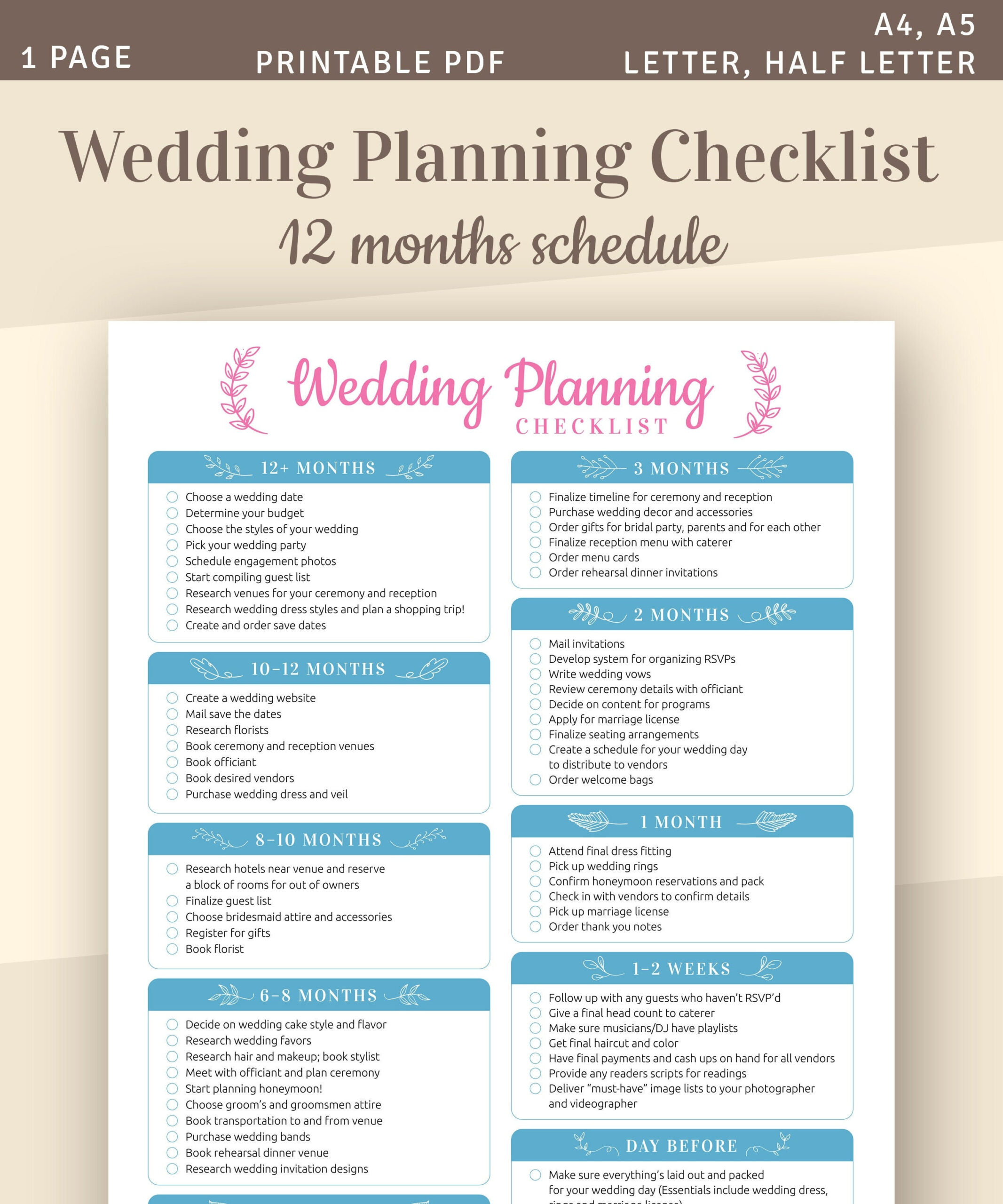 sample Wedding Coordinator Checklist Template