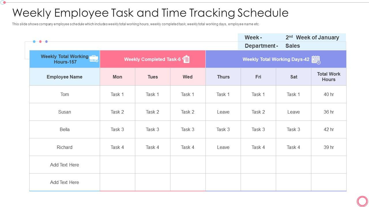 sample employee schedule with total hours template