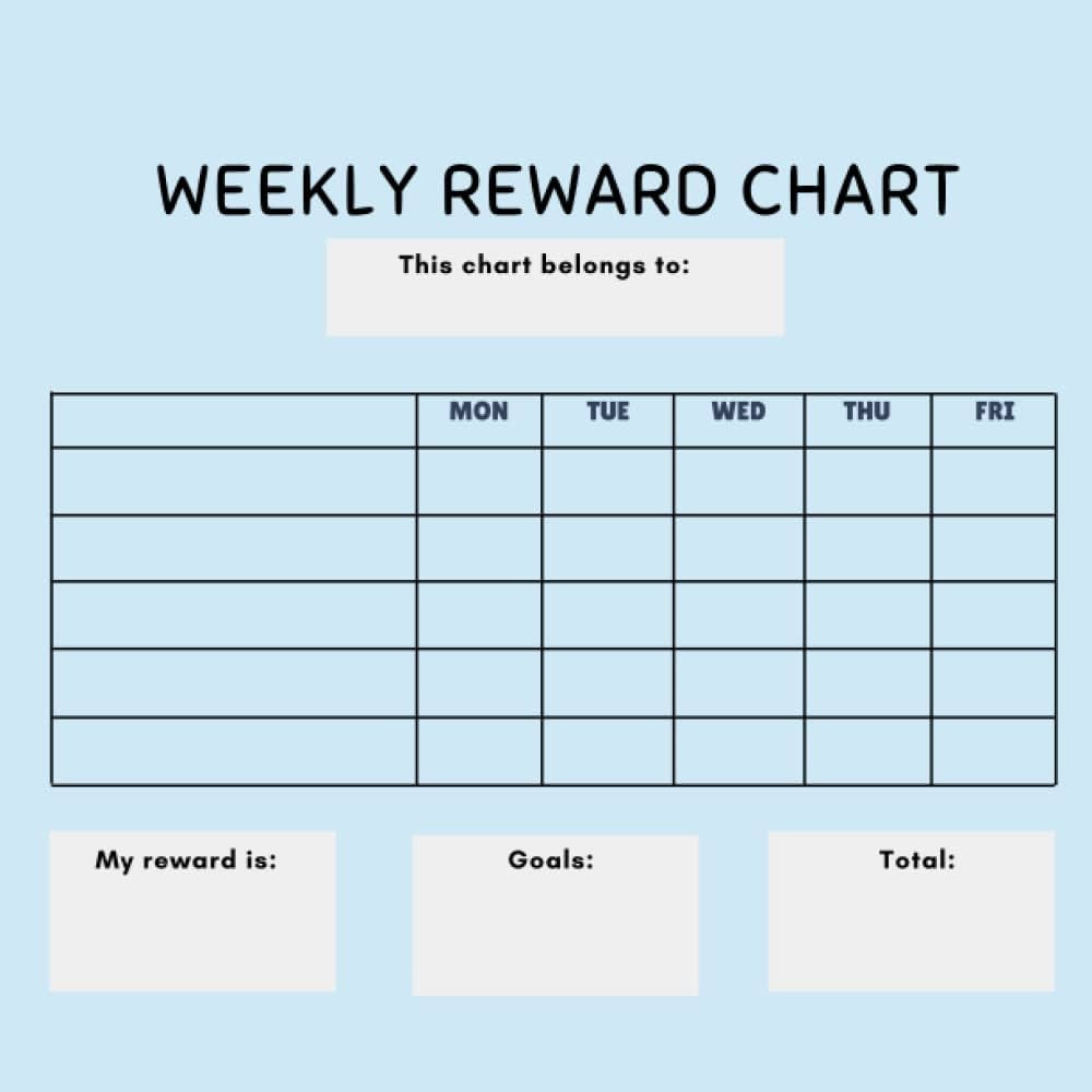 sample weekly behavior chart template