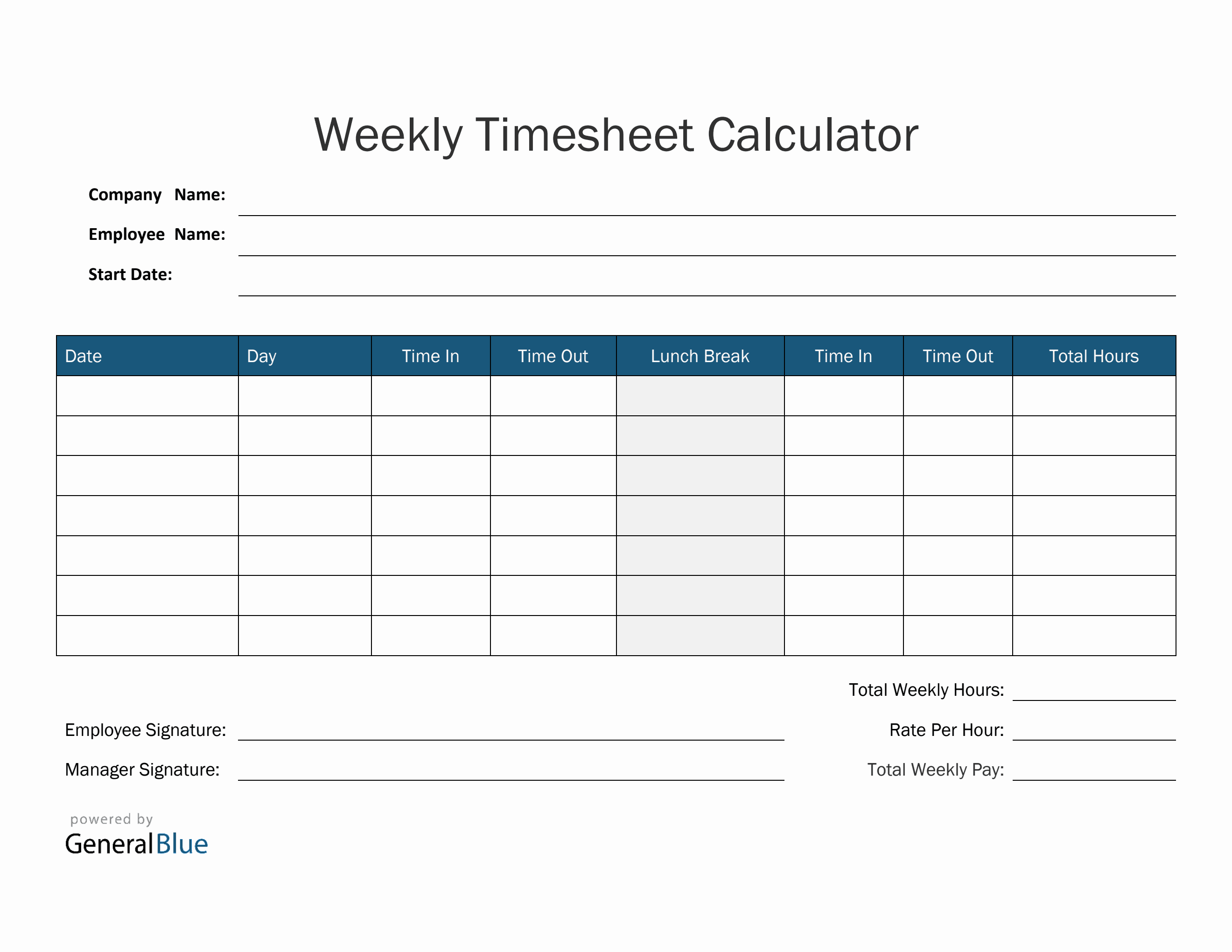 sample timesheet calculates hours template