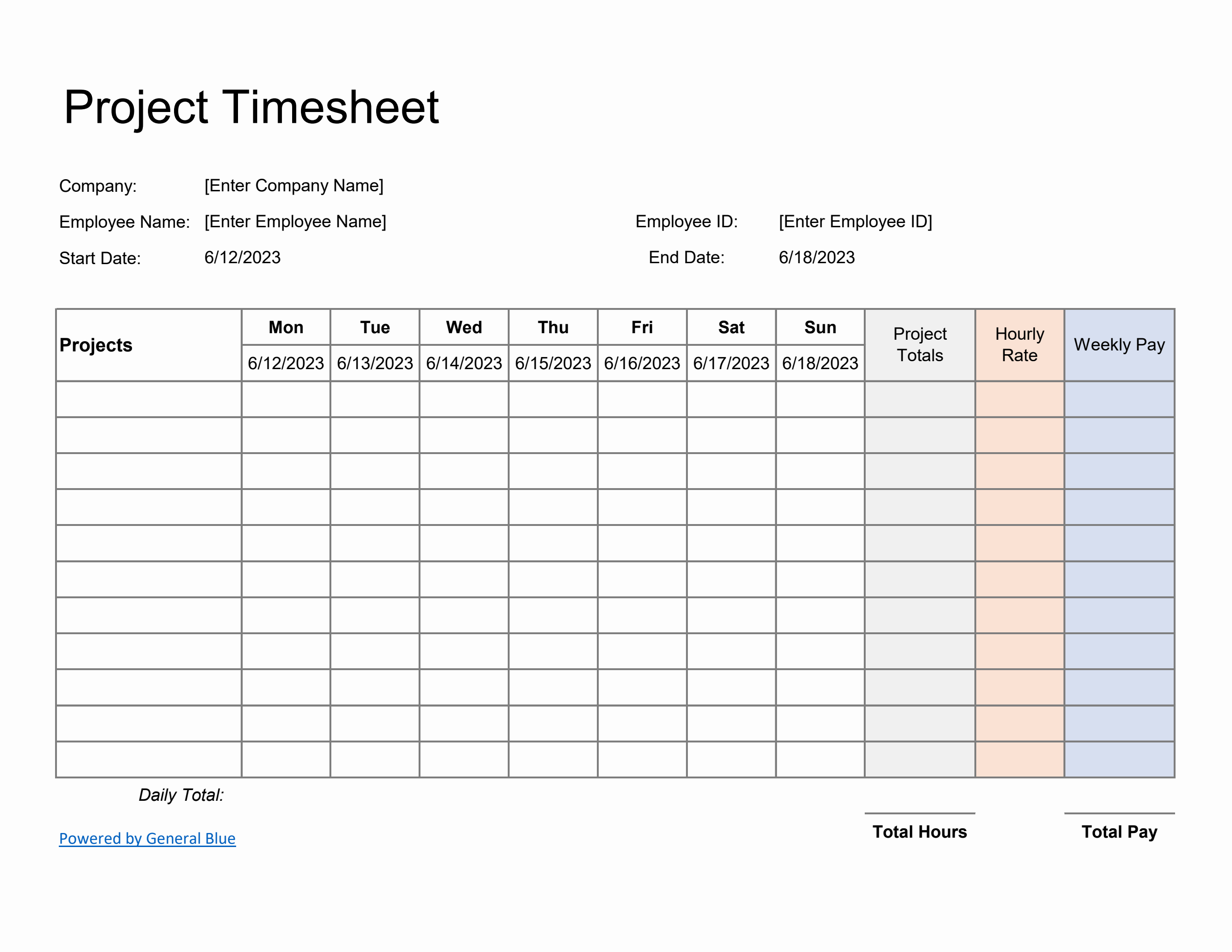 sample employee timesheet template