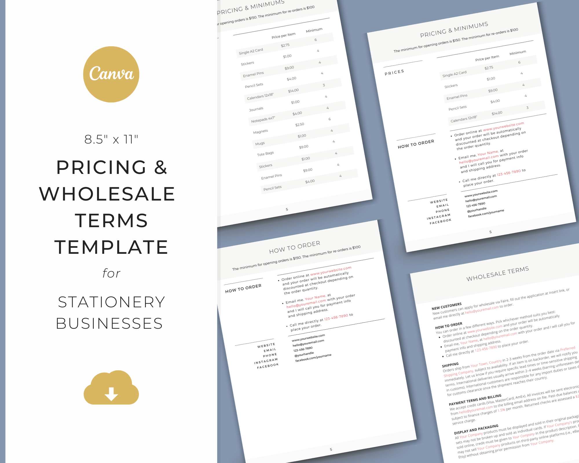 sample wholesale price list template